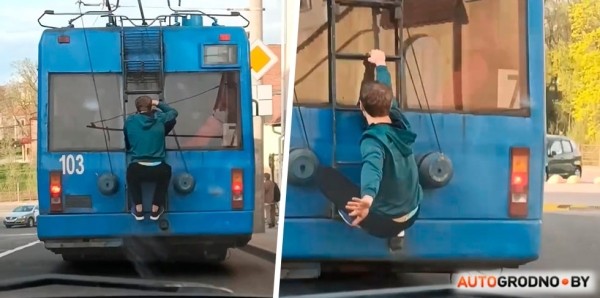 «Зацепер» прокатился на троллейбусе в Гродно «Зацепер» прокатился на троллейбусе в Гродно