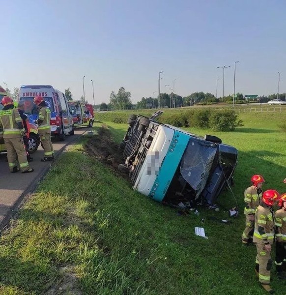 В Польше (Тересполь) перевернулся автобус с белорусами, есть пострадавшие