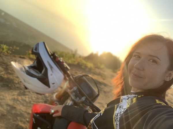 Белоруска на мотоцикле побывала на Баренцевом море