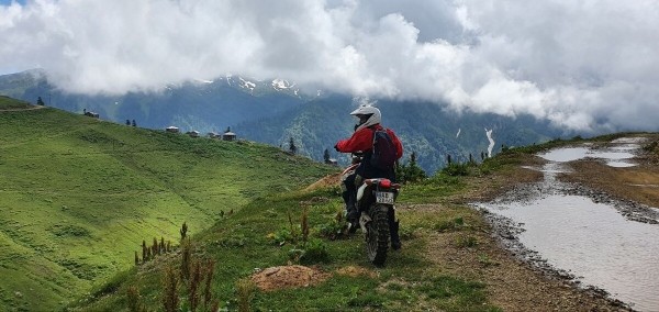 Белоруска на мотоцикле побывала на Баренцевом море