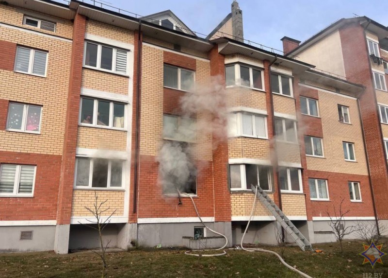 Работники МЧС спасли мужчину на пожаре в Брестском районе — видео и подробности