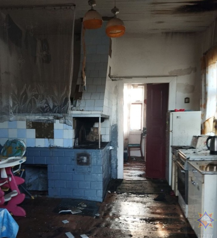 На пожаре в Пинском районе работники МЧС спасли 8 человек, в том числе 5 детей