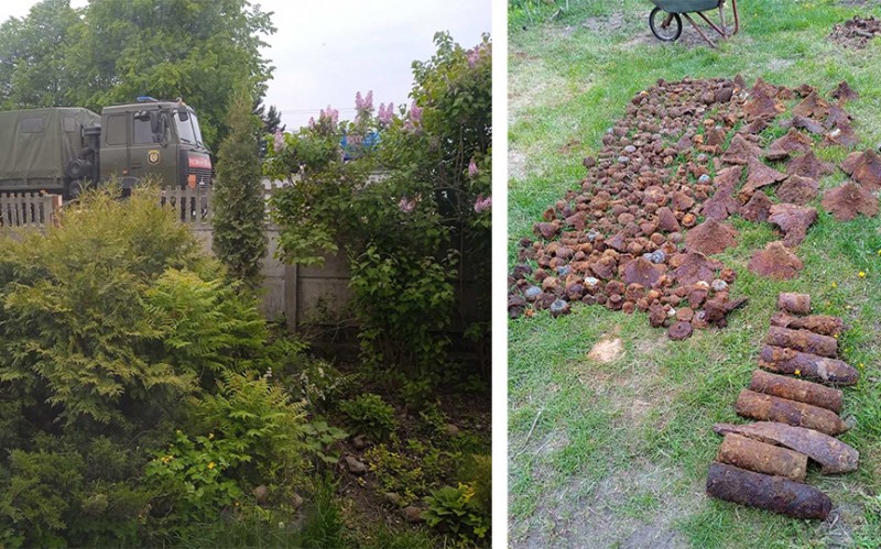 Жительница Барановичей в саду обнаружила целый арсенал боеприпасов Жительница Барановичей в саду обнаружила целый арсенал боеприпасов